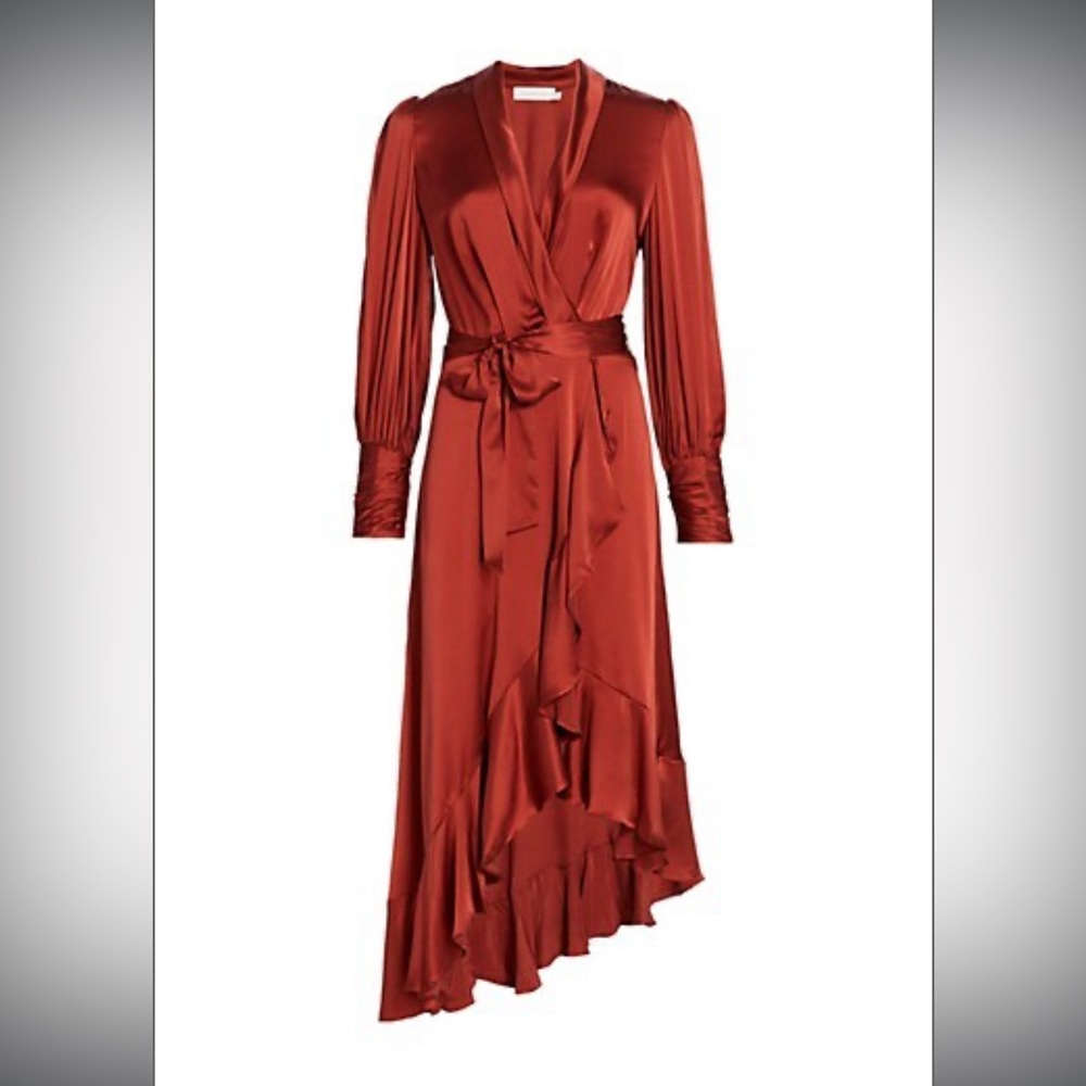 Zimmermann Midi Silk Wrap Dress